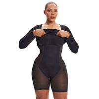 Robe secrète de compression et de contrôle du ventre à manches longues « La Belle »