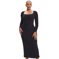 Robe secrète de compression et de contrôle du ventre à manches longues « La Belle »