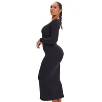 Robe secrète de compression et de contrôle du ventre à manches longues « La Belle »