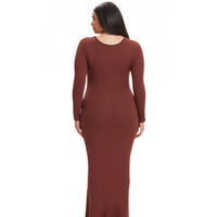 Robe secrète de compression et de contrôle du ventre à manches longues « La Belle »