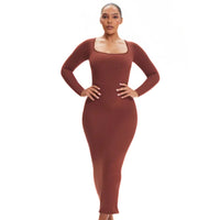Robe secrète de compression et de contrôle du ventre à manches longues « La Belle »