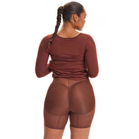 Robe secrète de compression et de contrôle du ventre à manches longues « La Belle »